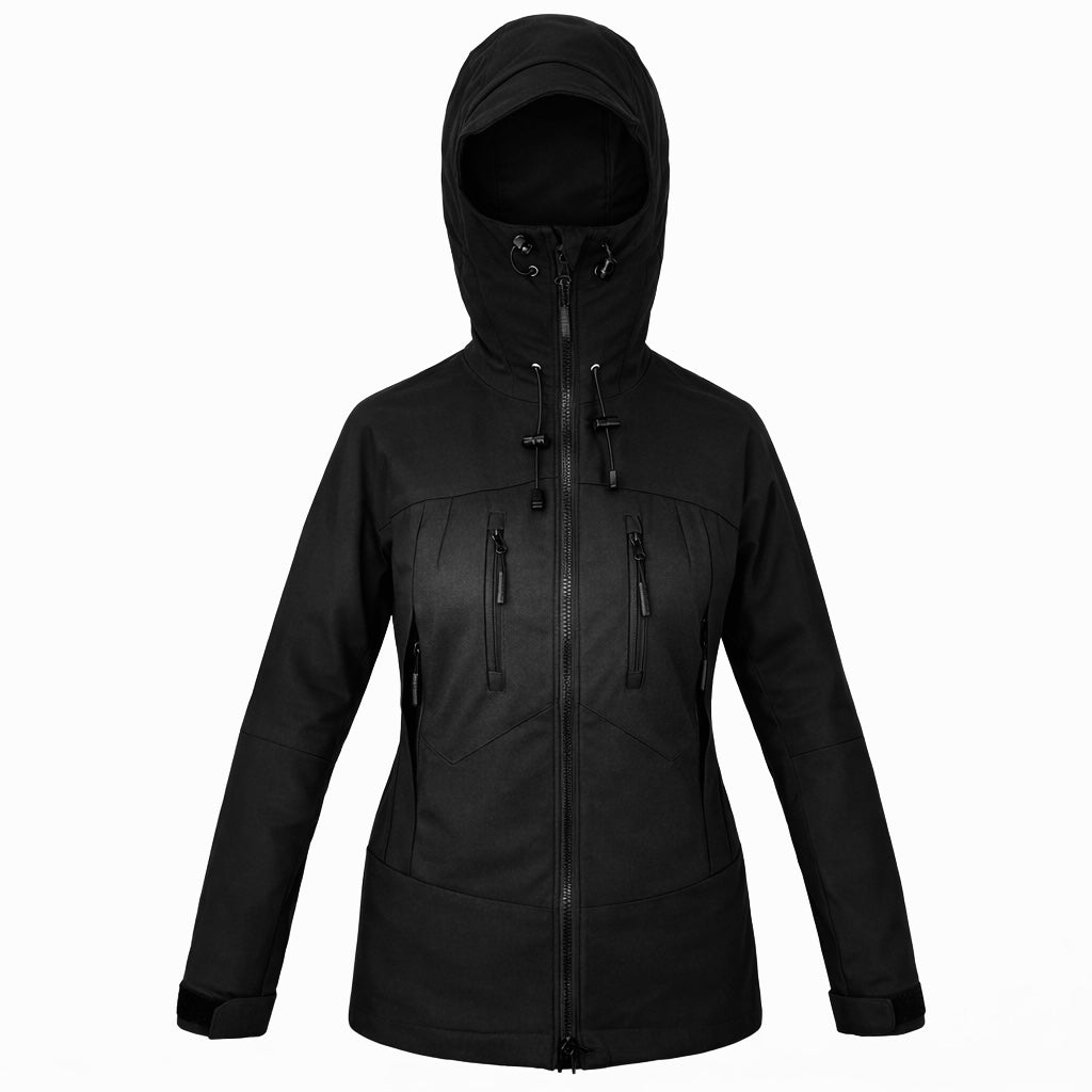 Roughstuff Elvenfeuer Damen-Lodenjacke aus hochwertigem deutschem Loden für Outdoor, Trekking, Bushcraft und Jagd. Sportlich geschnittene Outdoorjacke aus 100 % Schurwolle mit großer verstellbarer Kapuze, hohem Kragen und robustem Zweiwege-Reißverschluss. Funktionale Taschen, wetterfeste Eigenschaften und nachhaltige Materialien machen die Jacke zum zuverlässigen Begleiter bei Wind, Kälte und Naturabenteuern. Farbe  Anthrazit