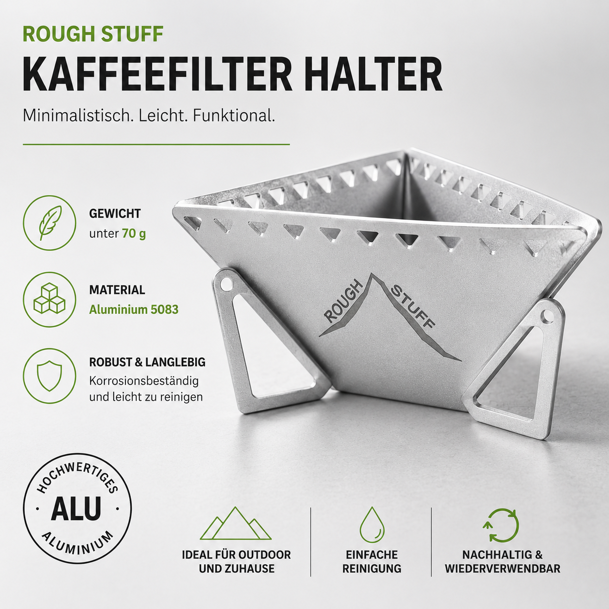 Steckbarer Aluminium-Kaffeefilterhalter
