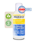 Fibertec Travel Soap Eco – vielseitige Outdoor-Seife für Körper, Haare, Kleidung und Geschirr. Hochkonzentrierte, biologisch abbaubare Reise-Seife mit hautneutralem pH-Wert 5,5 und Dexpanthenol für sanfte Pflege. Geeignet für Süß- und Salzwasser, vegan sowie frei von Mikroplastik, Silikon und Paraffin – ideal für Camping, Trekking und Reisen.
